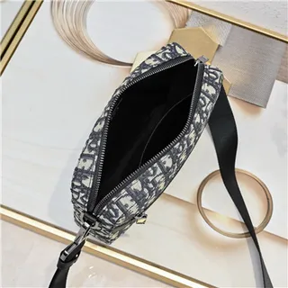 Dior কালো মনোগ্রাম টেকনিক্যাল ফ্যাব্রিক আয়তাকার স্ট্রাকচার্ড সিলহুট মেসেঞ্জার ব্যাগ 3