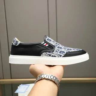 Dior Black Navy Slip-On Monogram Canvas Lifestyle Sneakers
