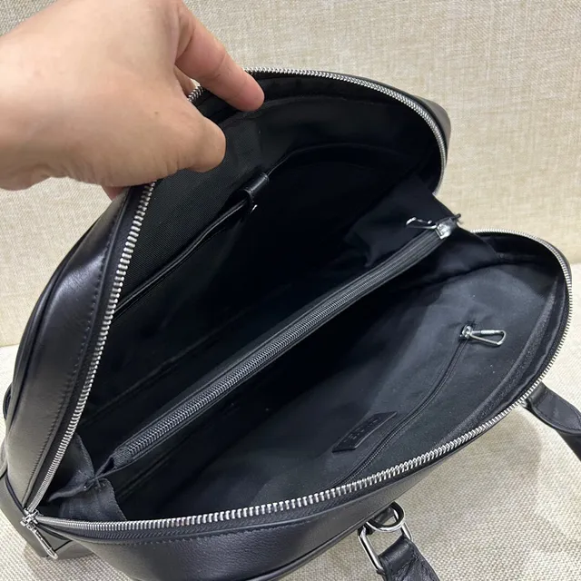 Dior Black Structured Leather Top-Handle Boston Bag 2
