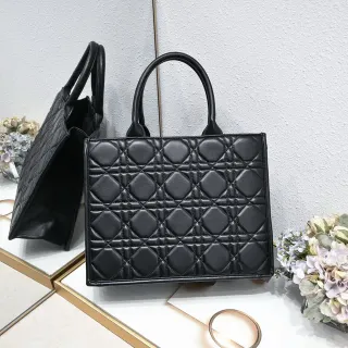 Dior Book Tote Black Quilted Cannage Tote Bag