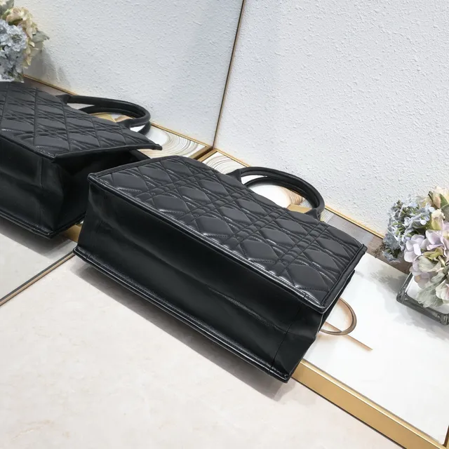 Dior Book Tote Black Quilted Cannage Tote Bag 3