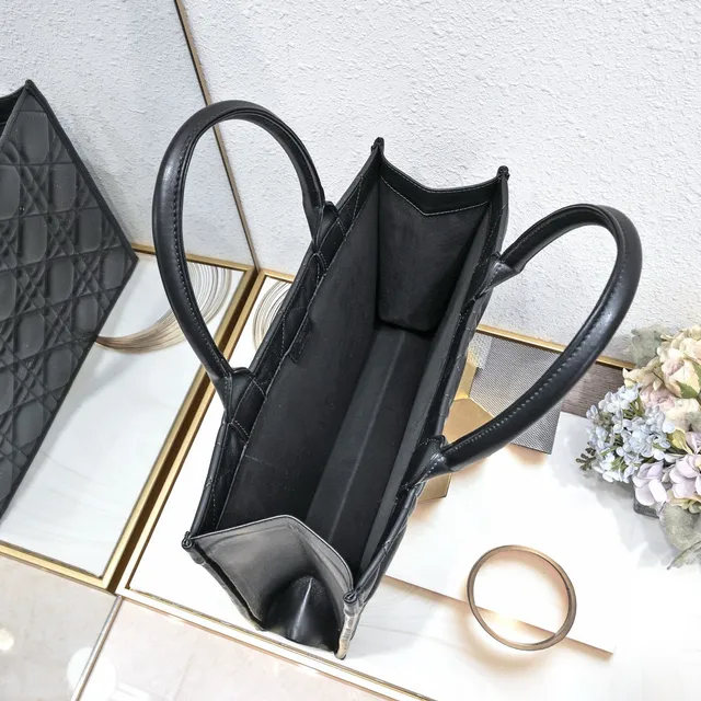 Dior Book Tote Black Quilted Cannage Tote Bag 4