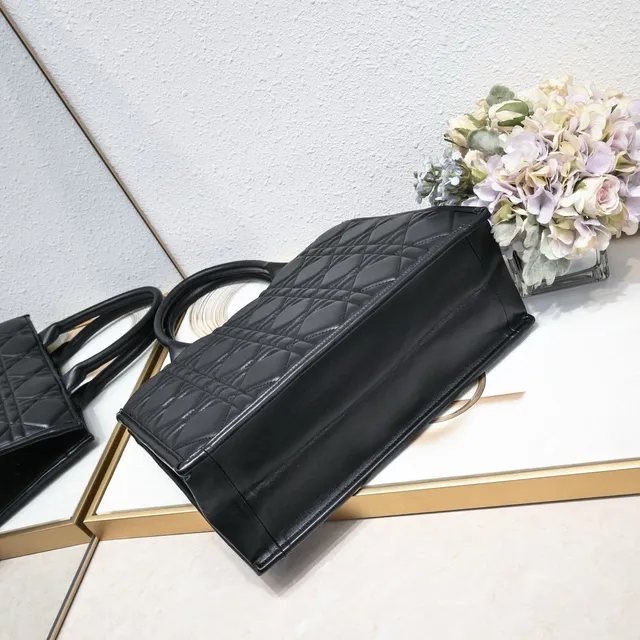 Dior Book Tote Black Quilted Cannage Tote Bag 5