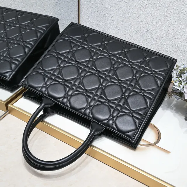 Dior Book Tote Black Quilted Cannage Tote Bag 7