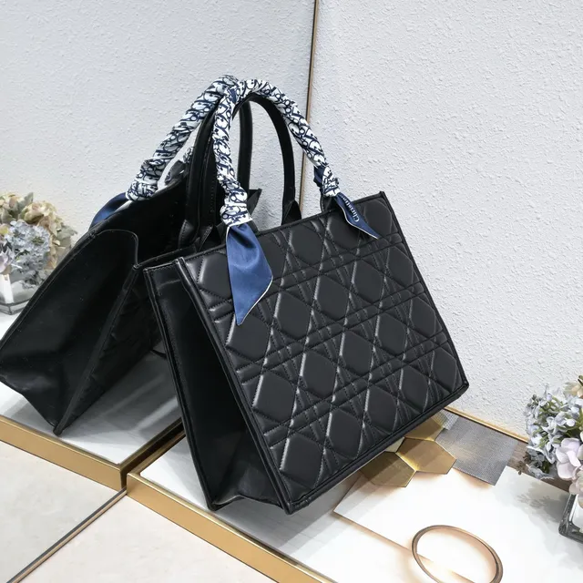 Dior Book Tote Black Quilted Cannage Tote Bag 8