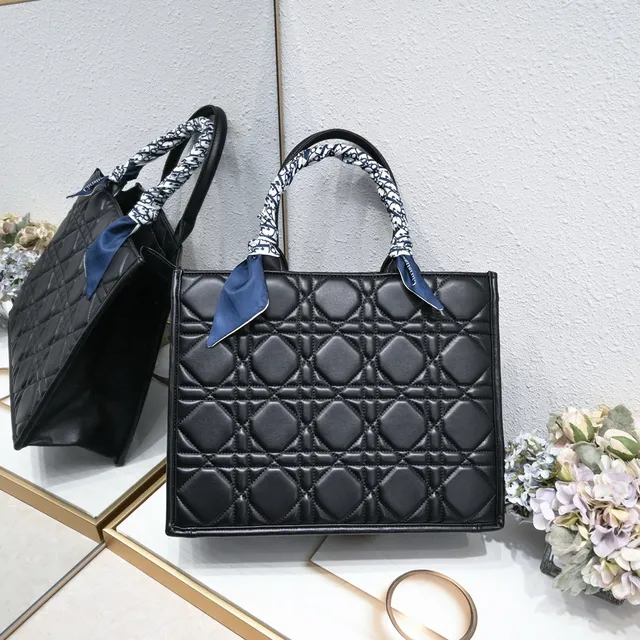 Dior Book Tote Black Quilted Cannage Tote Bag 9