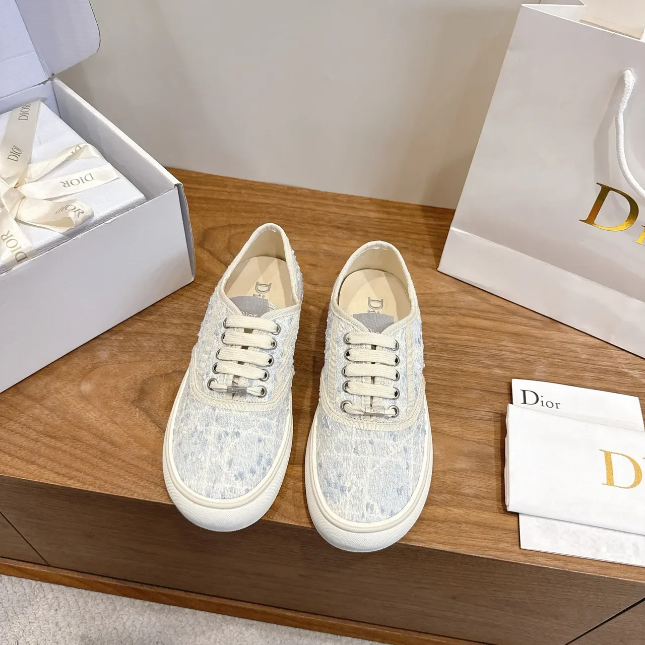 Dior Canvas Speckled Light Blue Lifestyle Sneakers 5