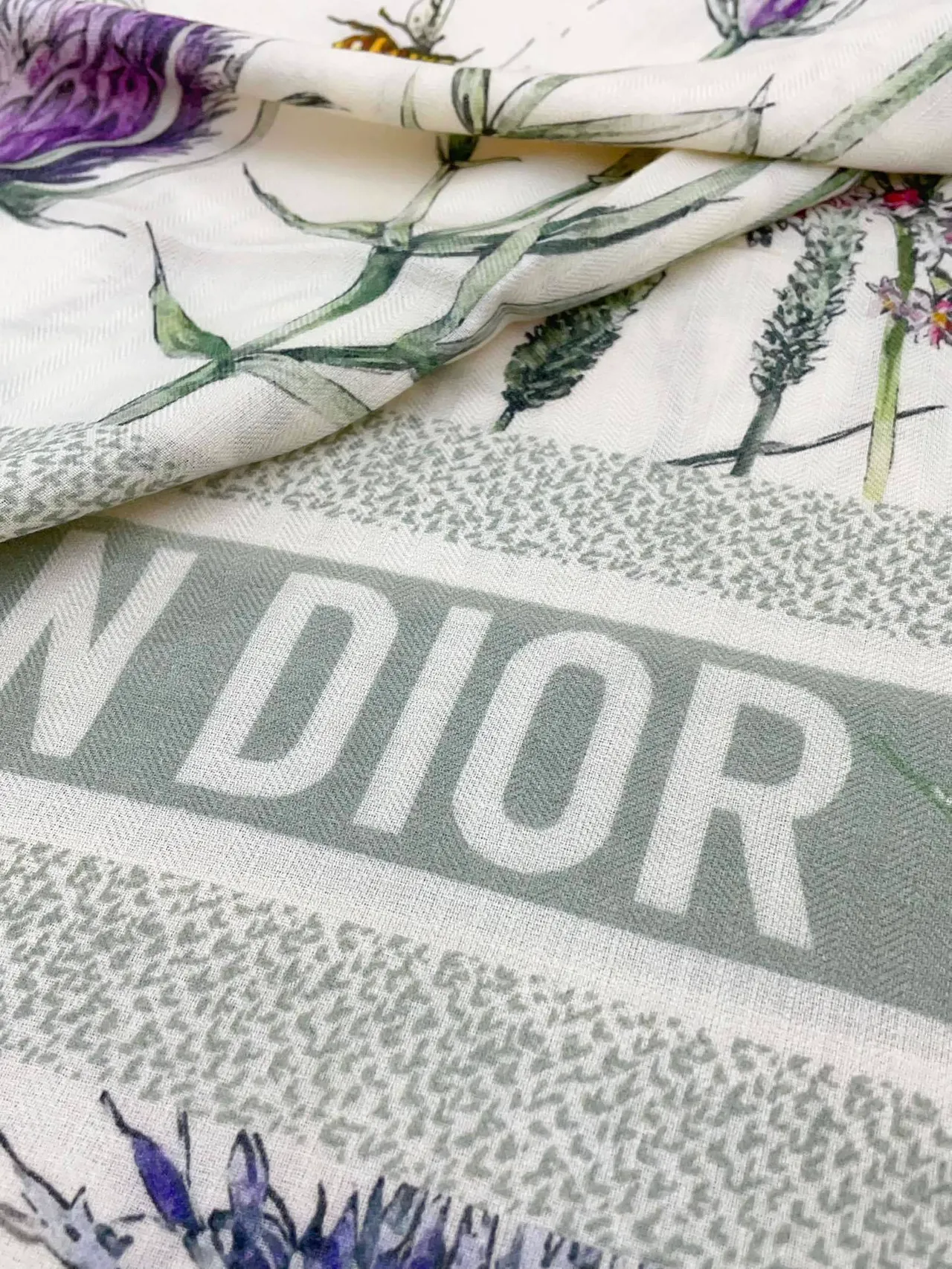 Dior Impressão Floral Motivo Botânico Lenço de Seda 9