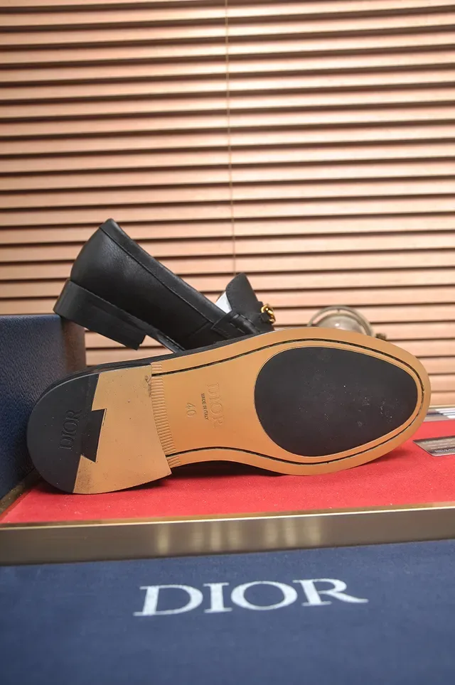 Dior Horsebit 1955 Black Leather Gold Horsebit Loafers 2