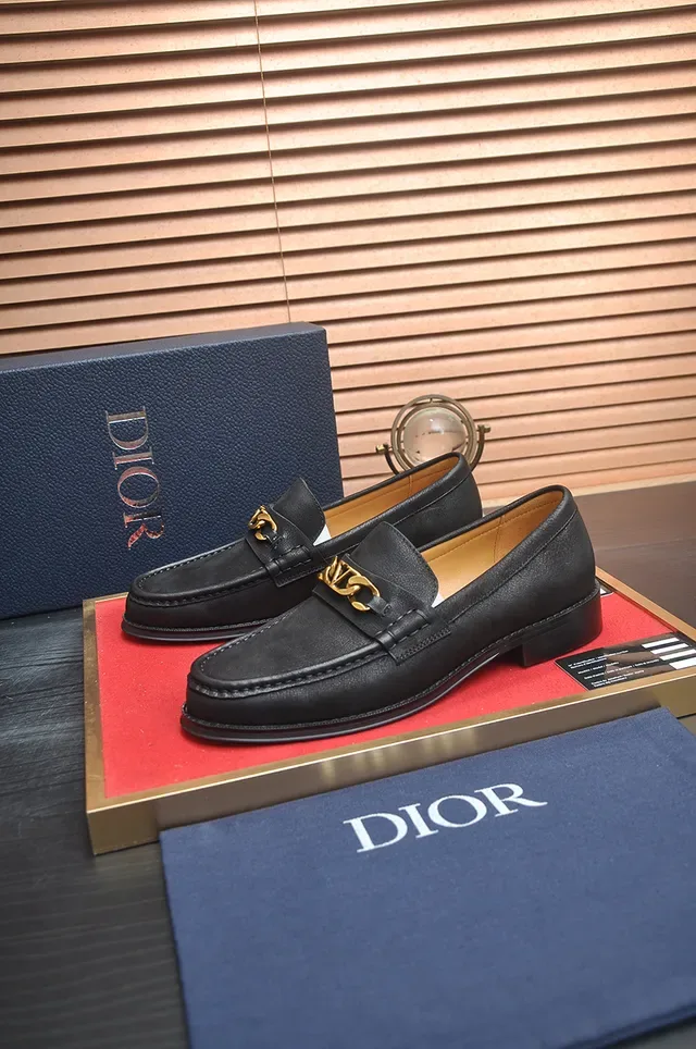 Dior Horsebit 1955 Black Leather Gold Horsebit Loafers 3