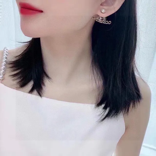 Dior J'adior Pearl and Gold-Tone Script Earrings 7