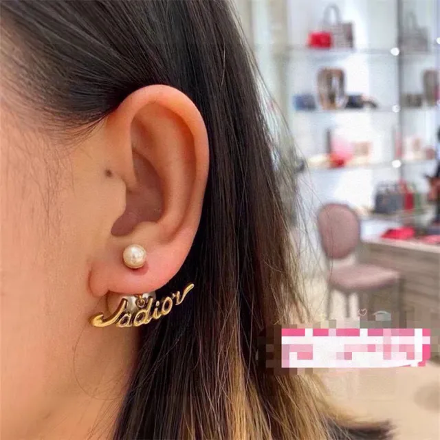 Dior J'adior Pearl and Gold-Tone Script Earrings 9