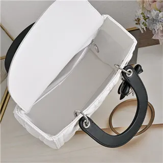 Dior Lady Dior White Quilted Cannage Top-Handle Tote Bag 2