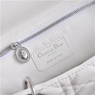 Dior Lady Dior White Quilted Cannage Top-Handle Tote Bag 3