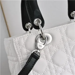 Dior Lady Dior White Quilted Cannage Top-Handle Tote Bag 5