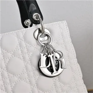 Dior Lady Dior White Quilted Cannage Top-Handle Tote Bag 6