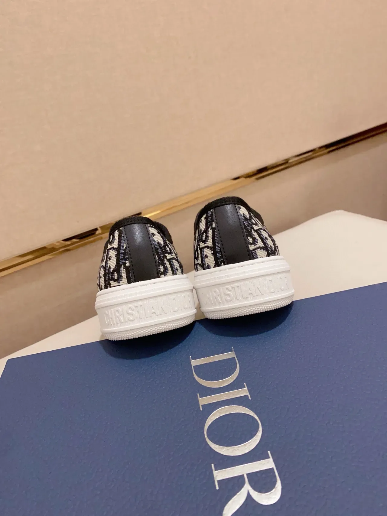 Dior Navy Black Monogrammé Canvas Cuir Cap à l'orteil Lifestyle Sneakers 3