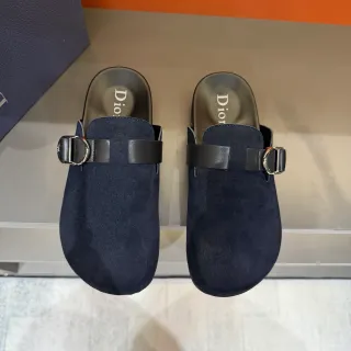 Dior Navy Black Suede Single Strap Casual Shoes