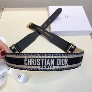 Dior Oblique Woven Logo Canvas Belt