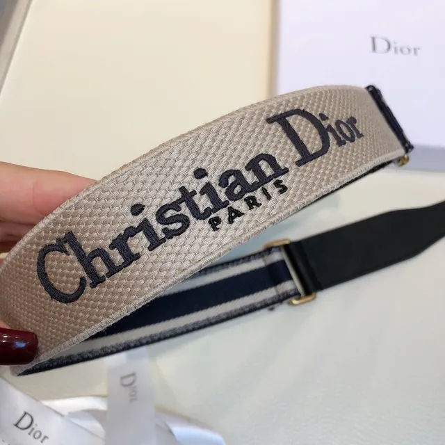 Dior Oblique Woven Logo Canvas Belt 3