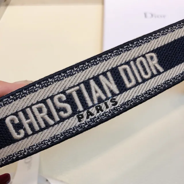 Dior Oblique Woven Logo Canvas Belt 5