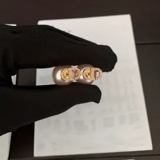 Dior Pink Gold Pearl-Based Pavé-Set Crystals Earrings