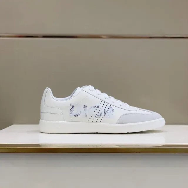 Dior White Purple Leather And Suede Upper Floral-Print Perforated Logo Panel Lifestyle Sneakers 8