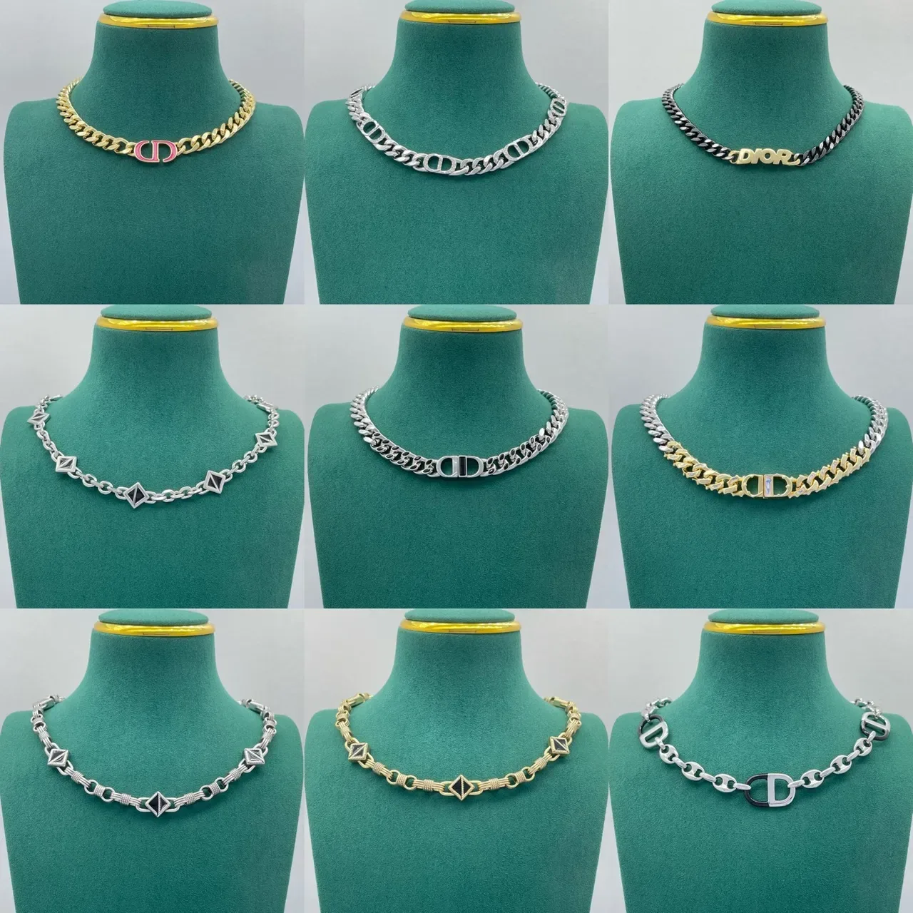 Dior White Silver Pearl Strand Logo Charm Necklace 5