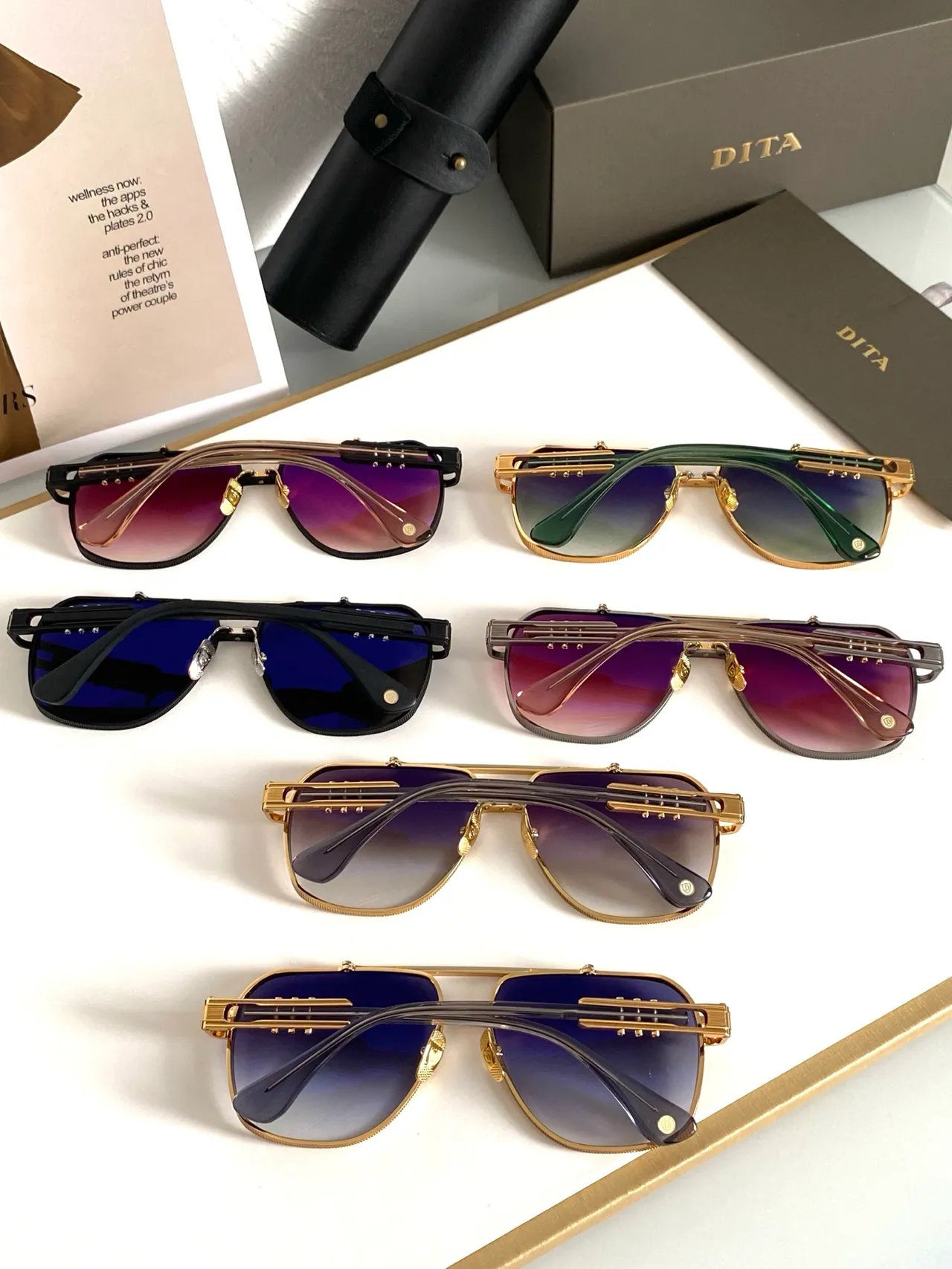 DITA KUDRU Gold-Tone Navigator Sunglasses 2