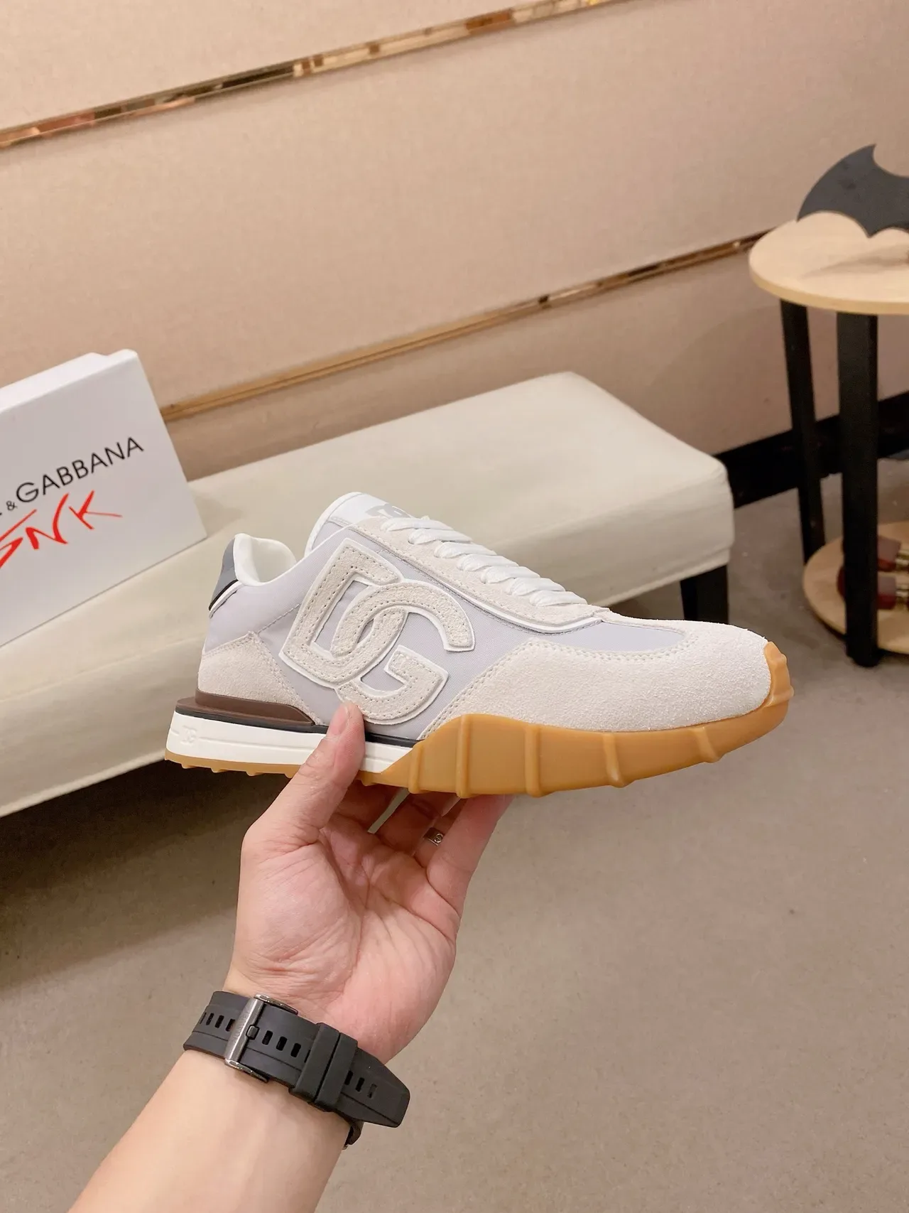 Dolce & Gabbana B27 Cinza e Branco Tênis Lifestyle 5