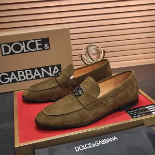 Dolce & Gabbana Portofino Olive Suede Loafers