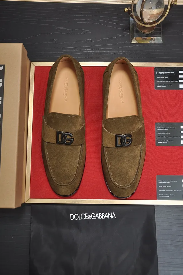 Dolce & Gabbana Portofino mocassins daim olive 5