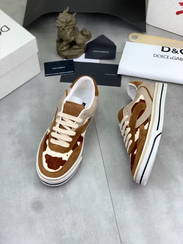 Dolce & Gabbana Cow-Print Suede Platform Sneaker 2