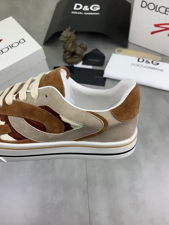 Dolce & Gabbana Cow-Print Suede Platform Sneaker 4