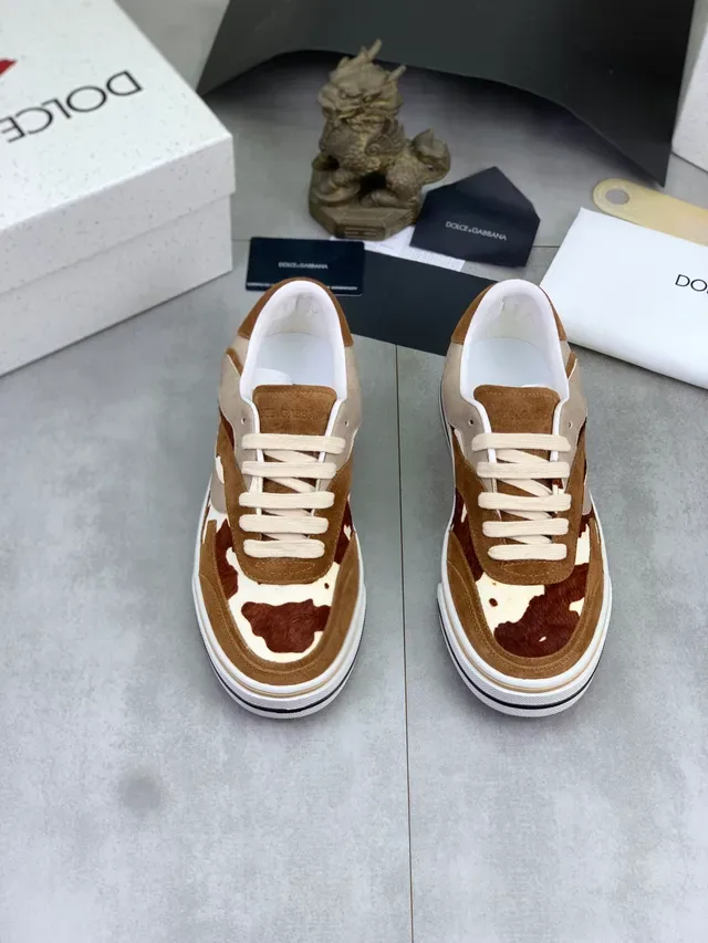 Dolce & Gabbana Cow-Print Suede Platform Sneaker 5
