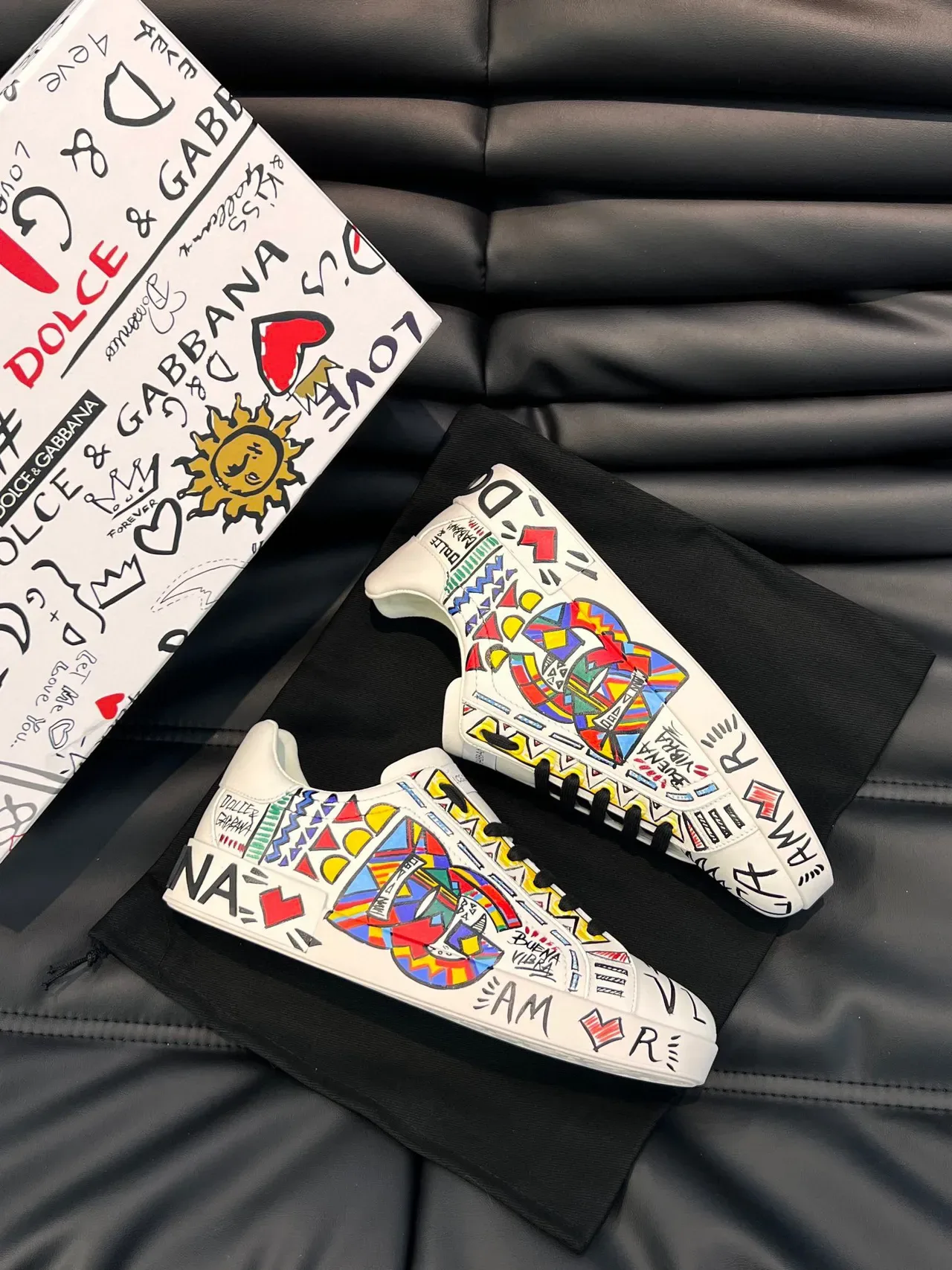 Dolce & Gabbana Graphic-Print Low-Top Lace-Up Lifestyle Sneakers 6