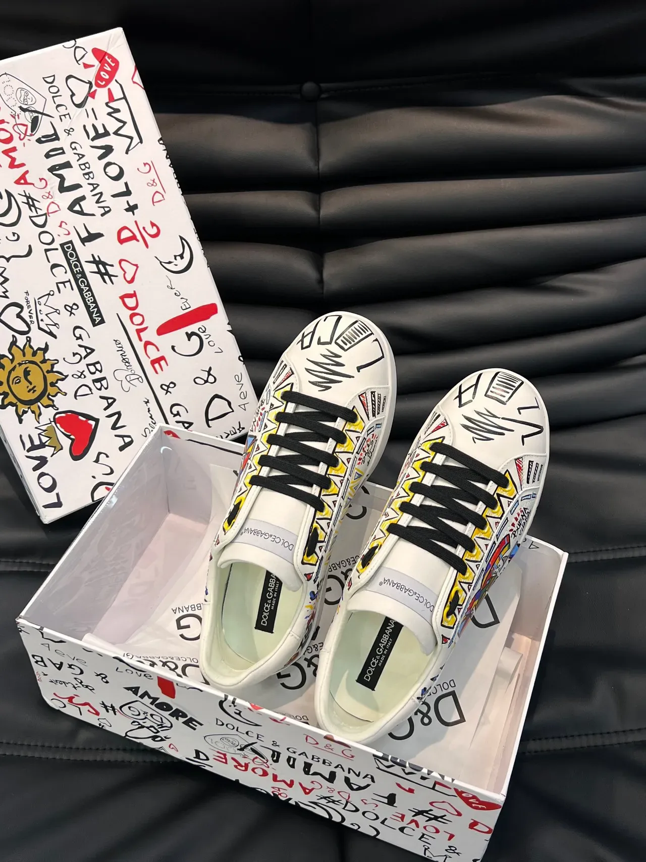 Dolce & Gabbana Graphic-Print Low-Top Lace-Up Lifestyle Sneakers 7