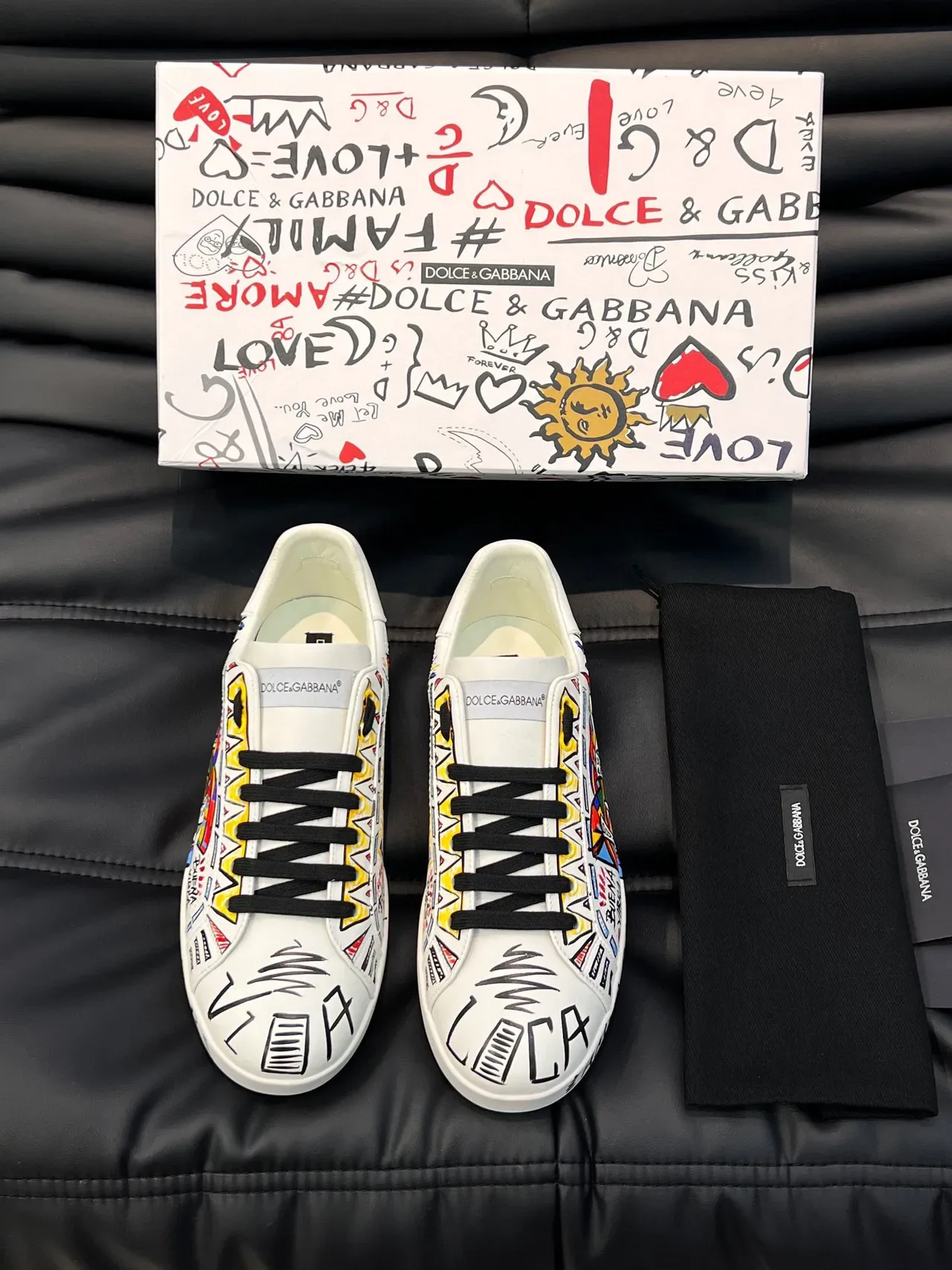 Dolce & Gabbana Graphic-Print Low-Top Lace-Up Lifestyle Sneakers 8