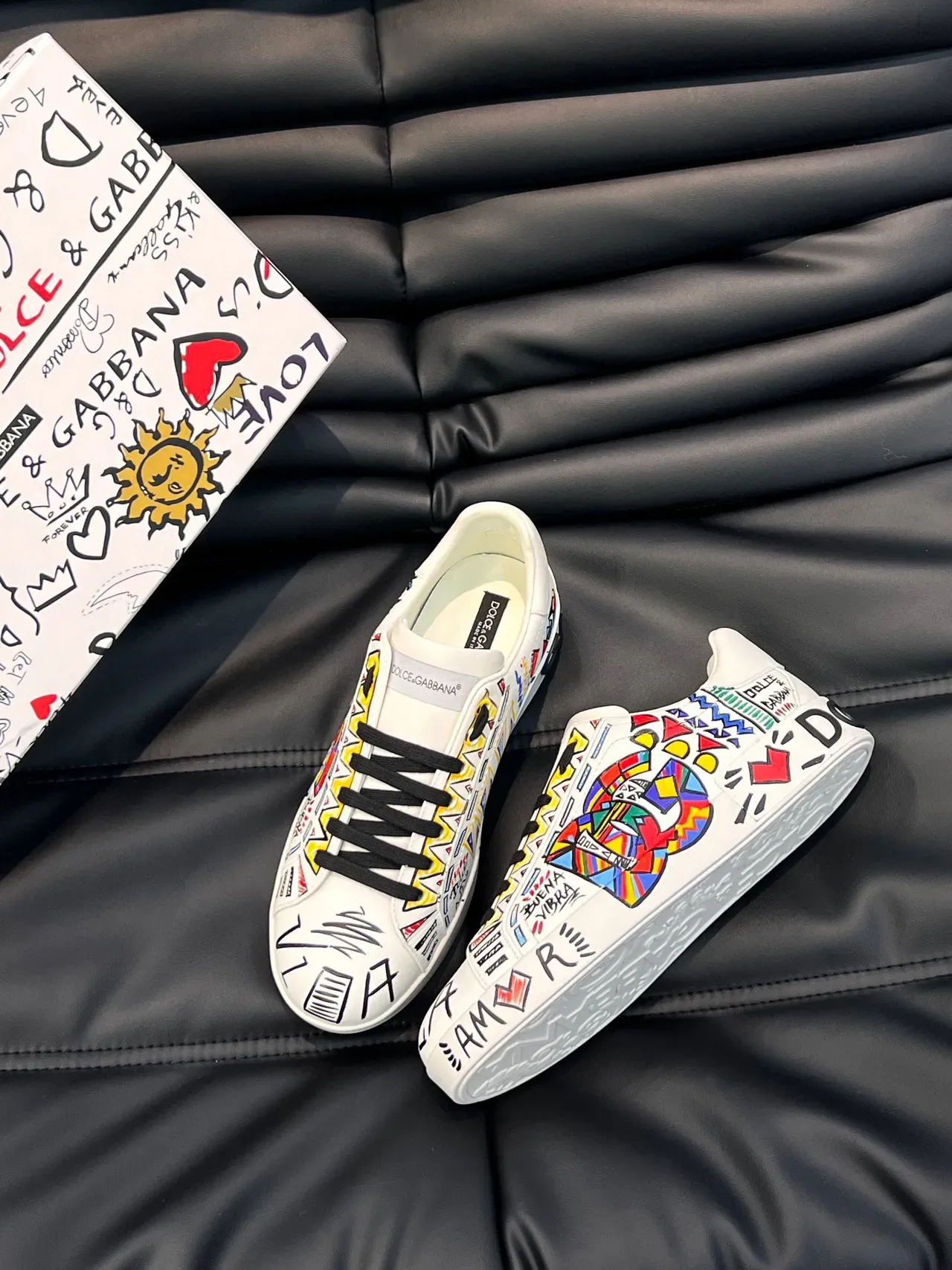 Dolce & Gabbana Graphic-Print Low-Top Lace-Up Lifestyle Sneakers 9