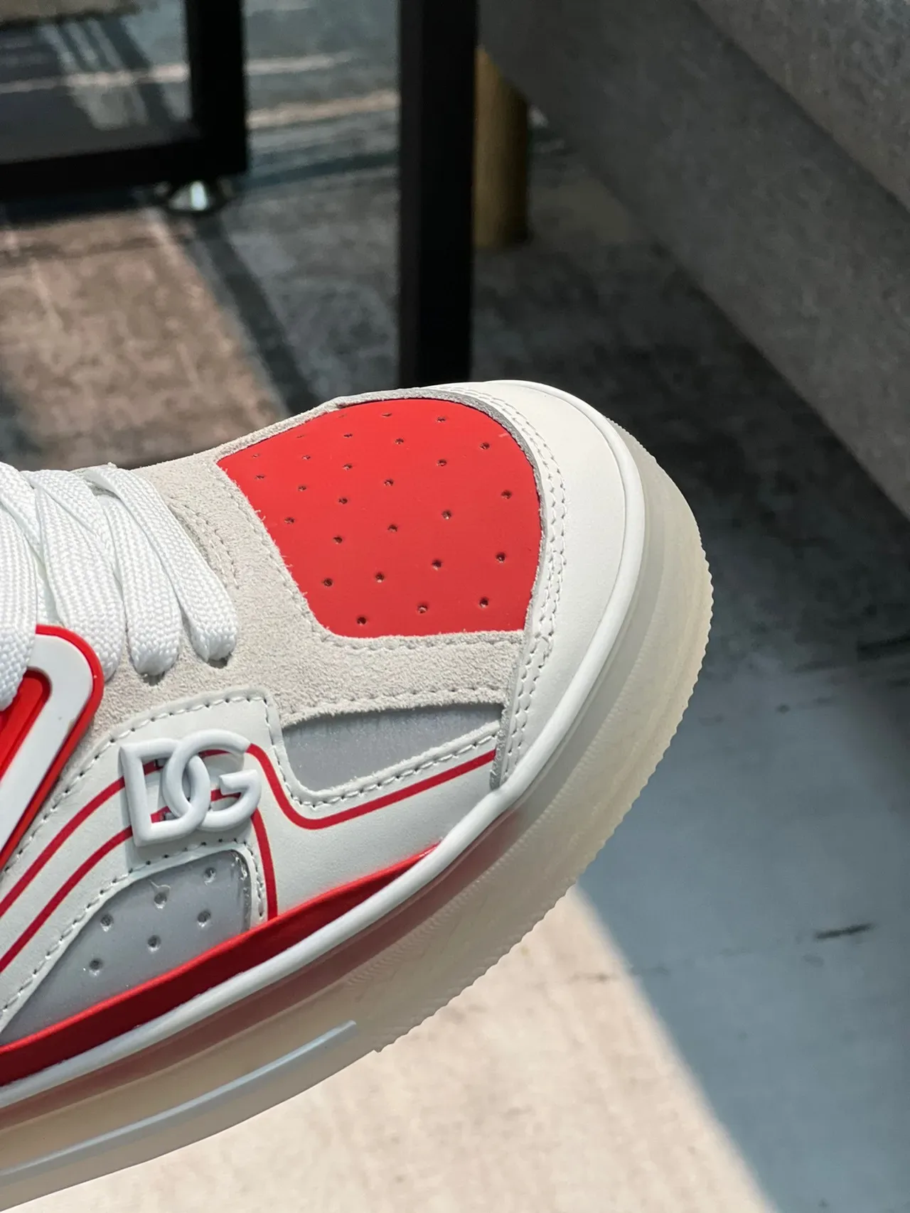 Dolce & Gabbana NS1 Red White Gray أحذية رياضية للأسلوب الحياة 4