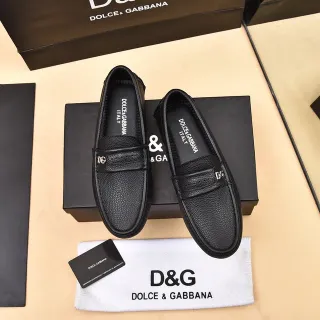 Dolce & Gabbana Portofino 黑色粒面皮革乐福鞋