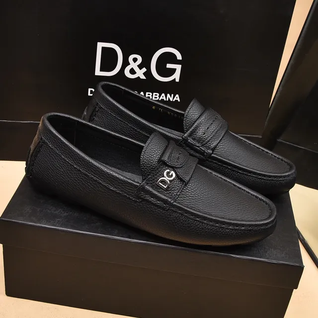 Dolce & Gabbana Portofino Mocassins Pretos de Couro Pebbled 8