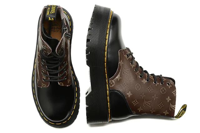 Dr. Martens Jadon Monogram-Print Platform Martin Boots 2