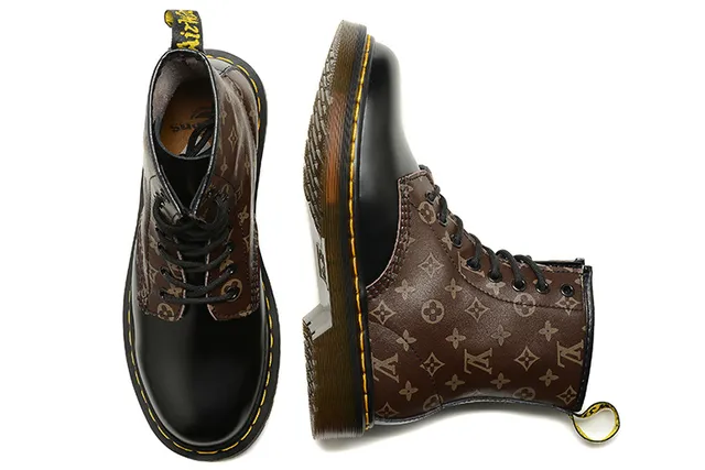 Dr. Martens Jadon Monogram-Print Platform Martin Boots 3