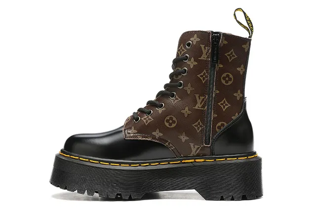 Dr. Martens Jadon Monogram-Print Platform Martin Boots 5