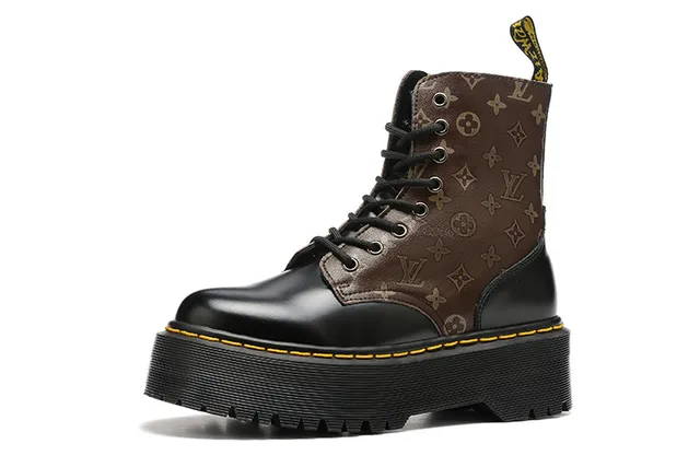 Dr. Martens Jadon Monogram-Print Platform Martin Boots 6