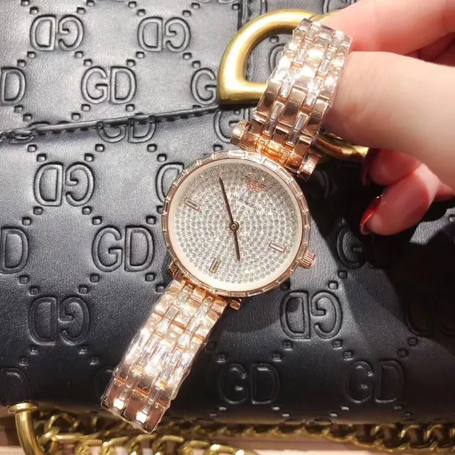 Emporio Armani Crystal-Paved Rose Gold Quartz Watch 4
