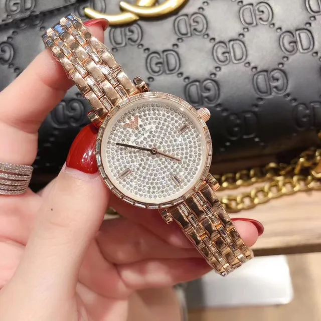 Emporio Armani Crystal-Paved Rose Gold Quartz Watch 5