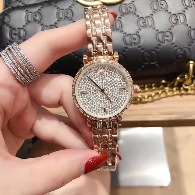 Emporio Armani Crystal-Paved Rose Gold Quartz Watch 6