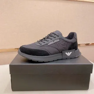 Emporio Armani Monochrome Mixed-Material Lifestyle Sneakers